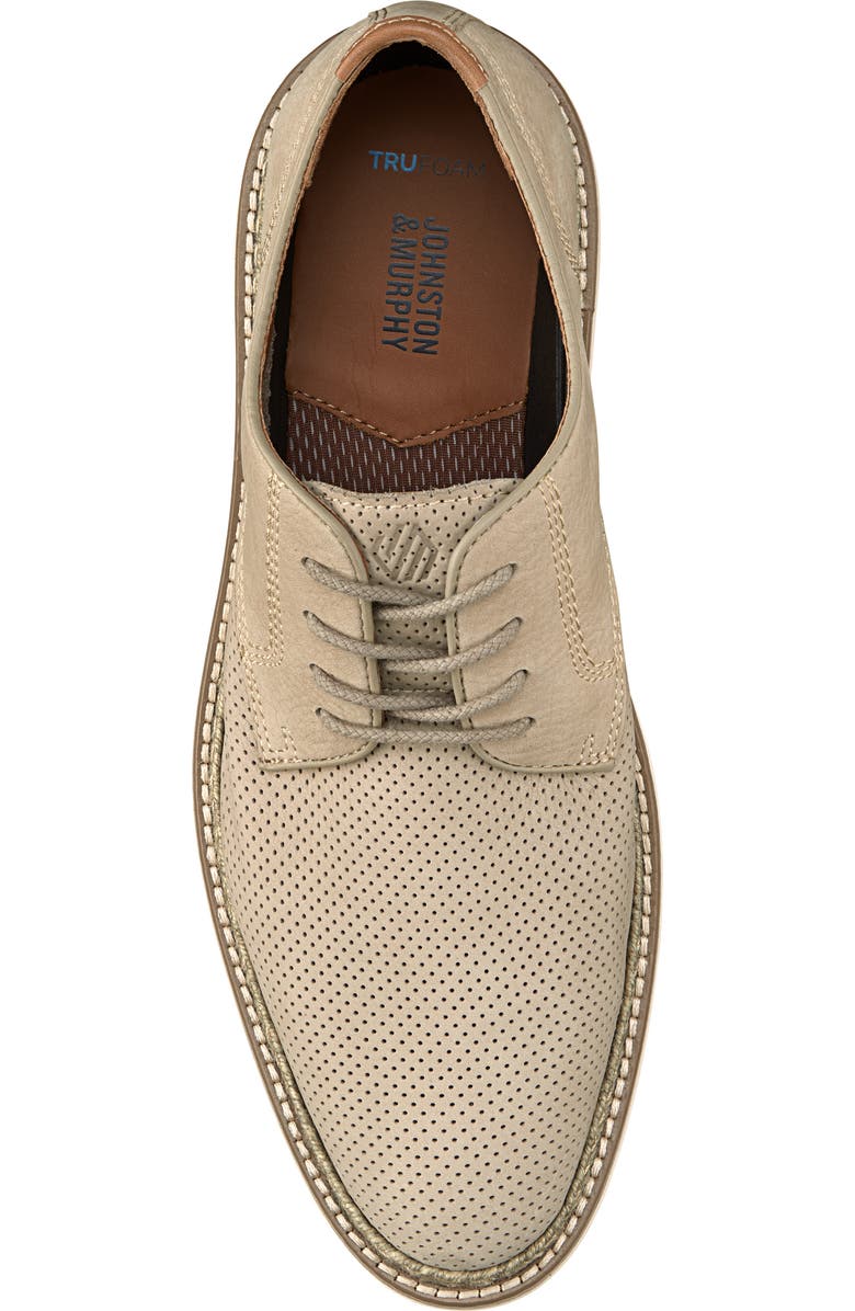 Johnston & Murphy Upton Perforated Plain Toe Derby, Alternate, color, Taupe Nubuck