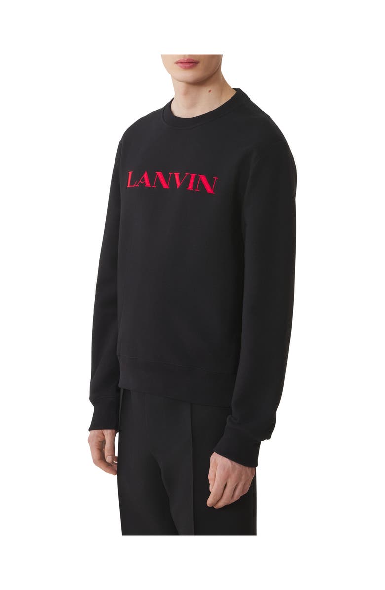 Lanvin Embroidered Cotton Sweatshirt, Alternate, color, Black