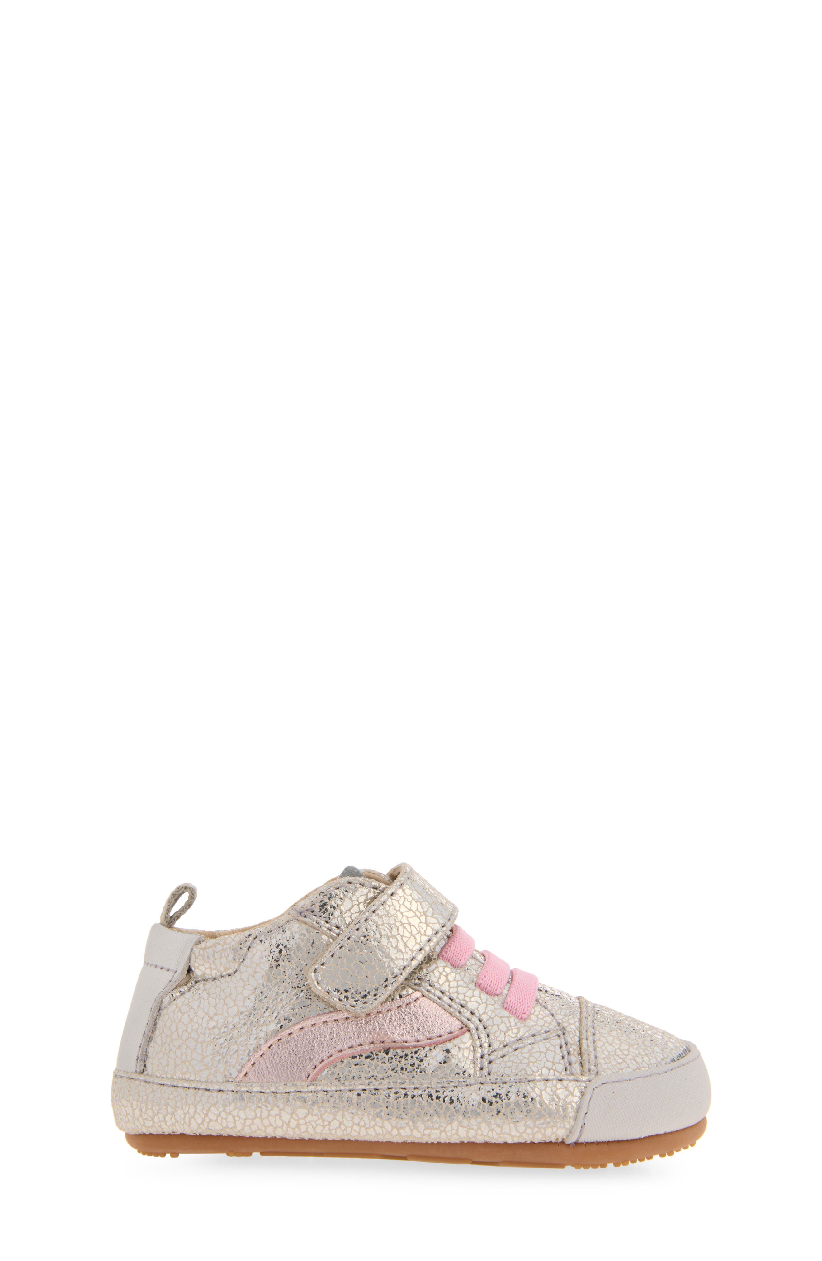 Kids' First Wave Leather Sneaker, Alternate, color, SILVER CRACKLE