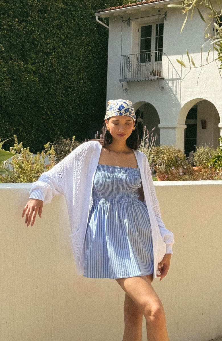 Florence by Mills Pointelle Stitch Cardigan, Alternate, color, Bright White