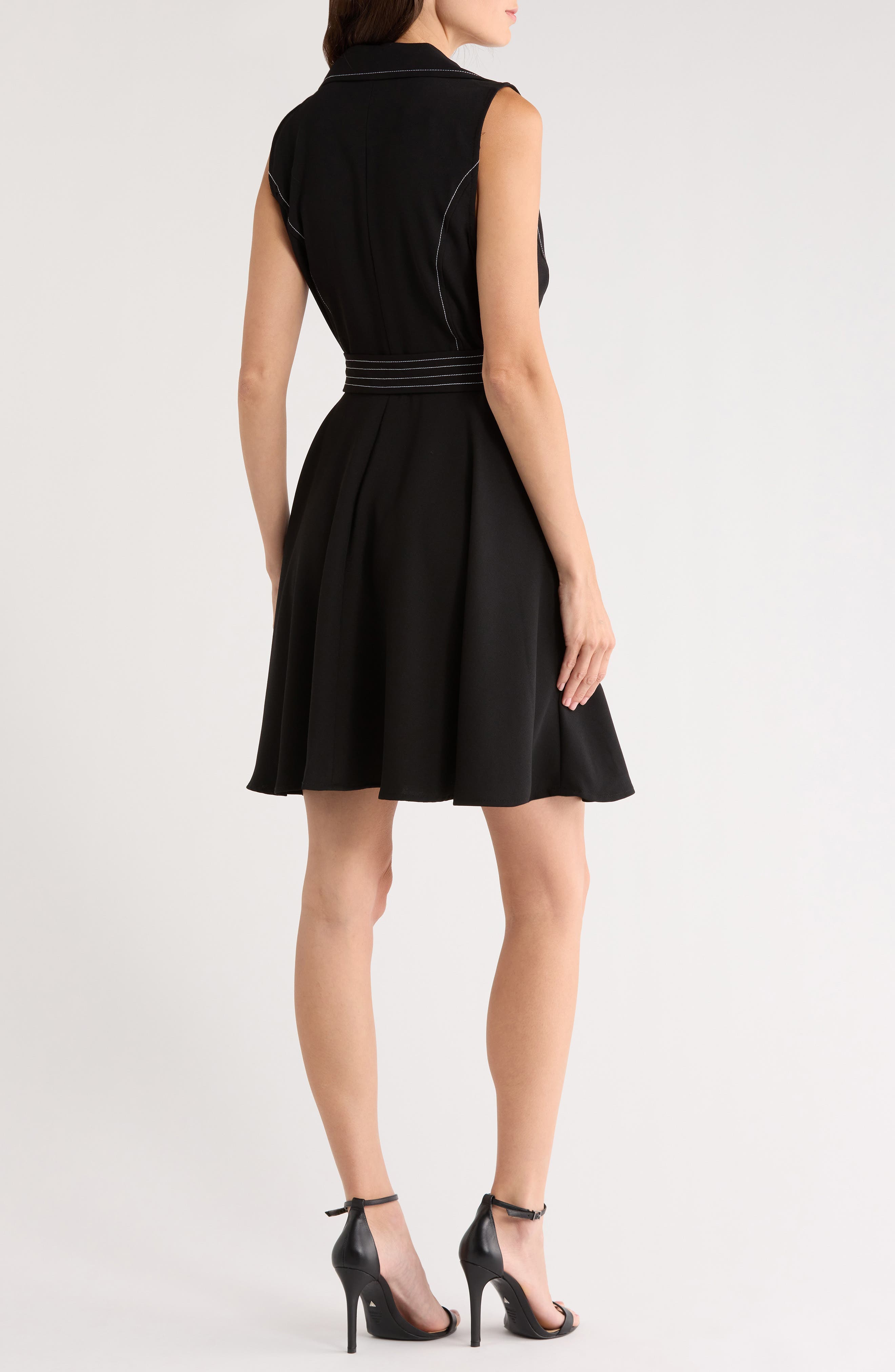 Topstitch Detail Sleeveless Dress - image 2