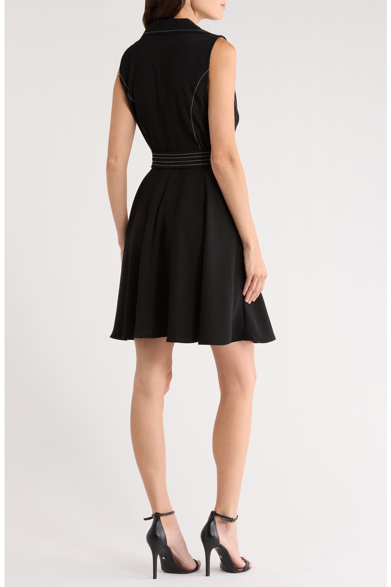 Topstitch Detail Sleeveless Dress, Alternate, color, RICH BLACK
