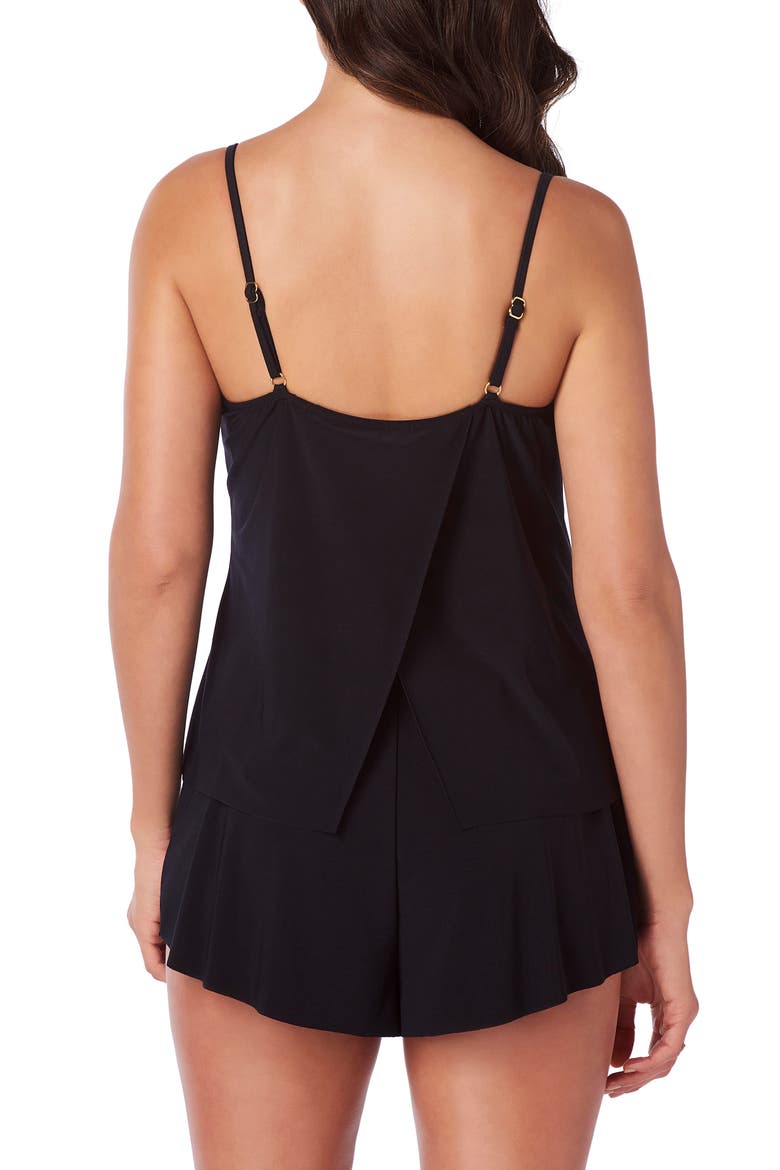 Mila One-Piece Romper Swimsuit, Alternate, color, BLACK