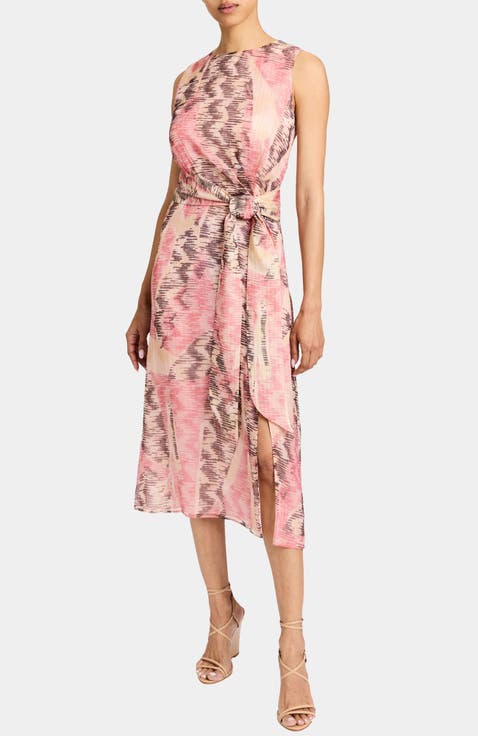 DOROTHY A-line Sleeveless Dress in Printed Silk Chiffon
