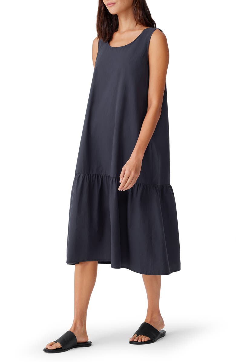 Eileen Fisher Tiered Organic Cotton Midi Dress, Alternate, color, 