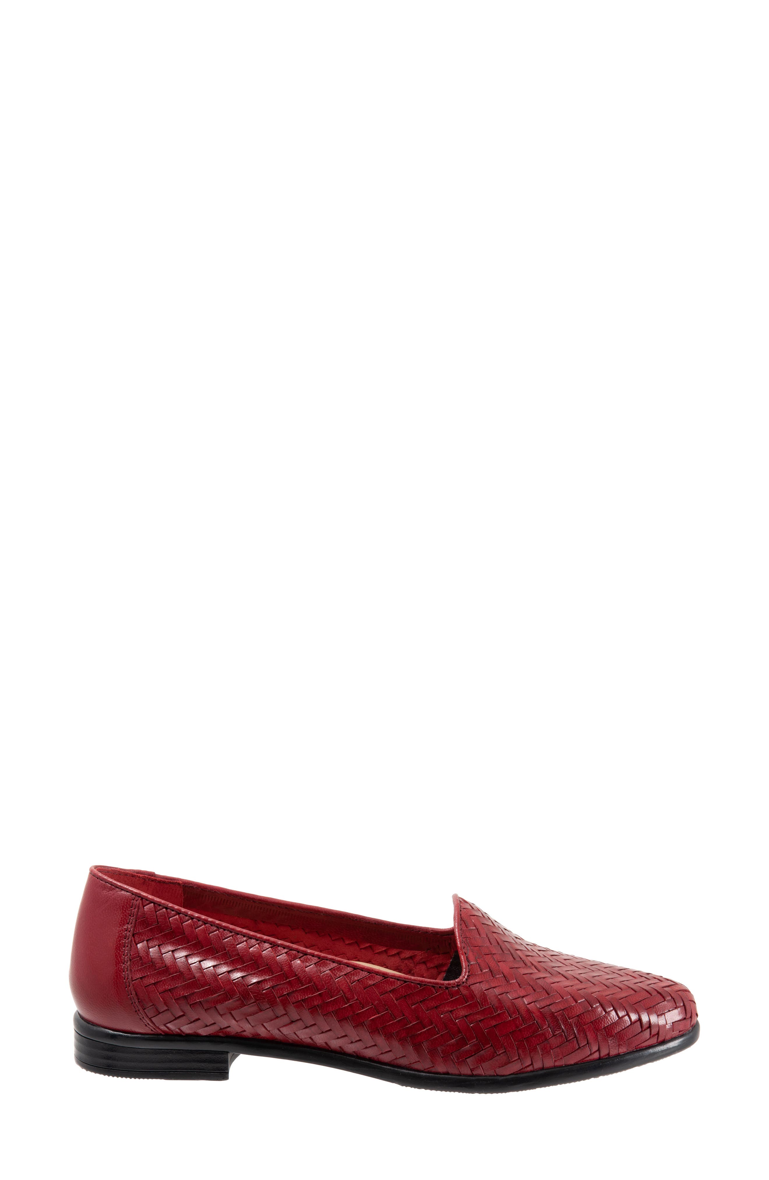 Liz III Flat, Alternate, color, RED LEATHER