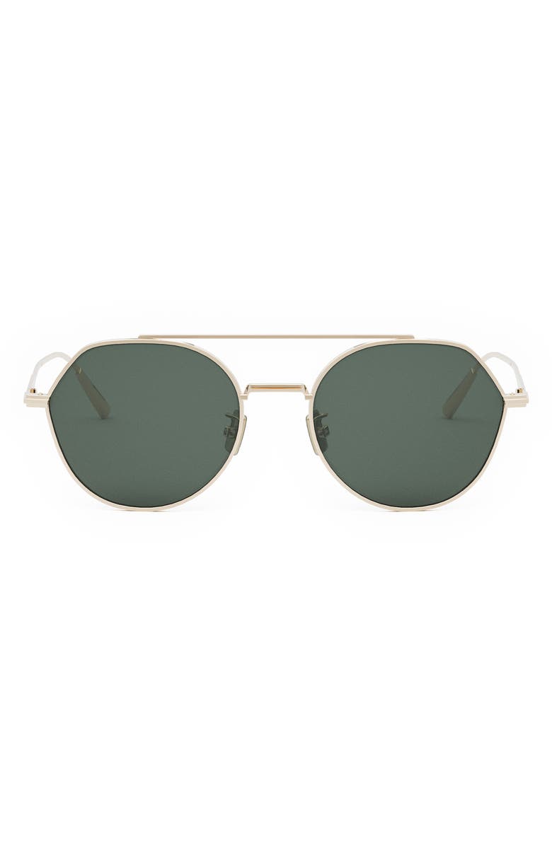 DIOR 'DiorBlacksuit R6U 54mm Geometric Sunglasses, Main, color, Shiny Gold Dh / Green