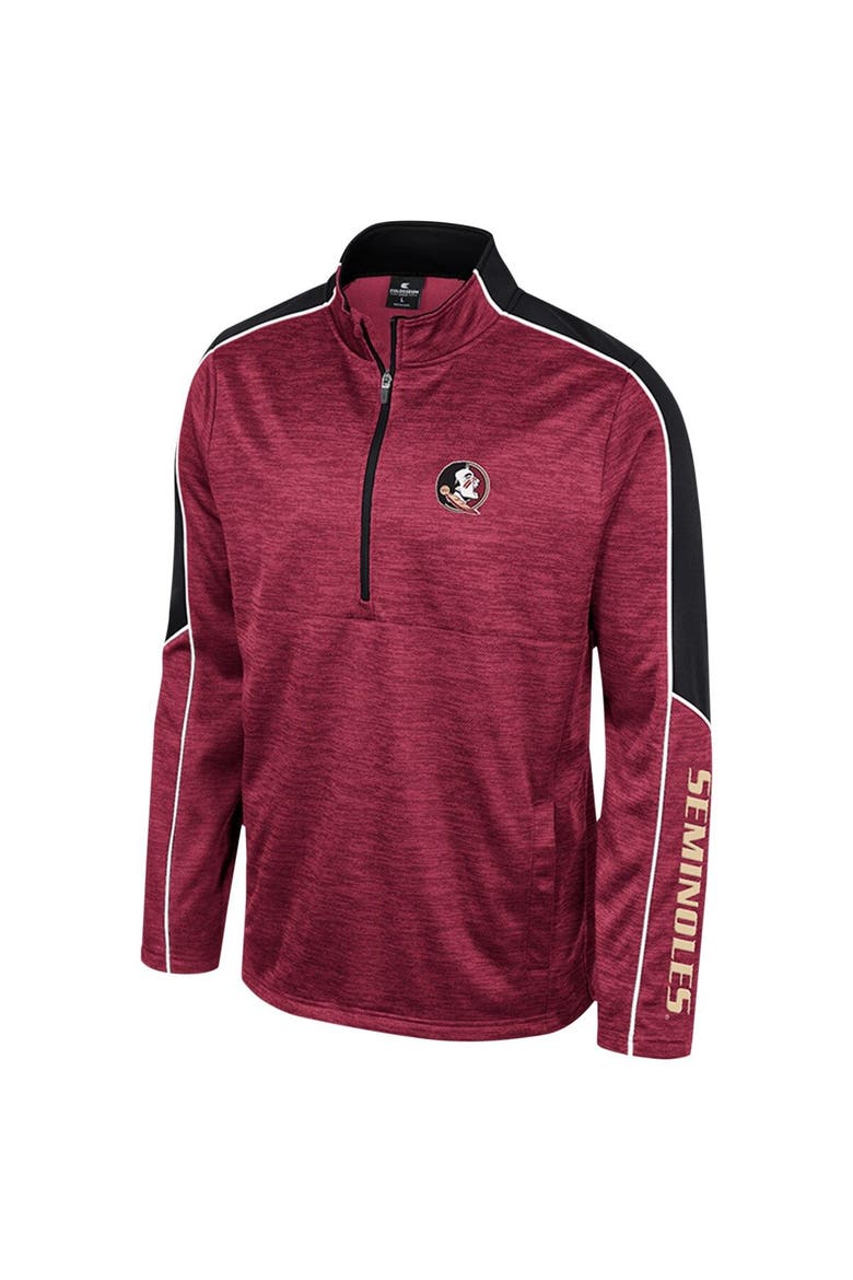 Men's Colosseum Garnet Florida State Seminoles Marled Half-Zip Jacket, Alternate, color, Garnet