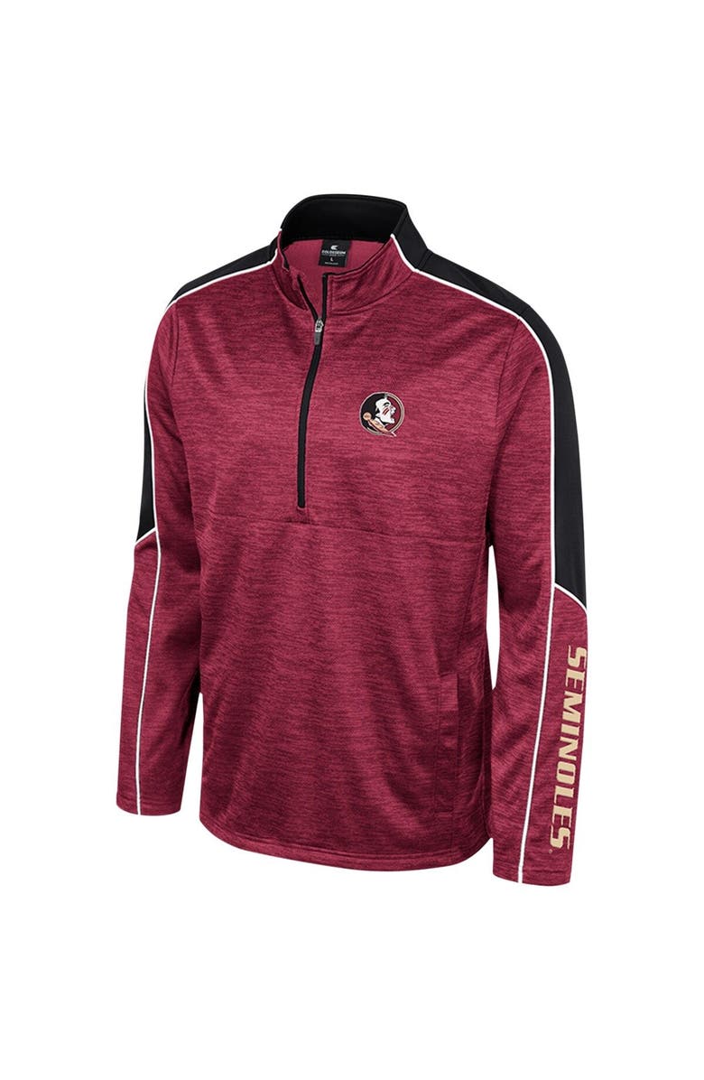 COLOSSEUM Men's Colosseum Garnet Florida State Seminoles Marled Half-Zip Jacket, Alternate, color, 