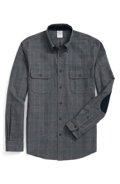 Cotton & Cashmere Flannel Button-Down Shirt