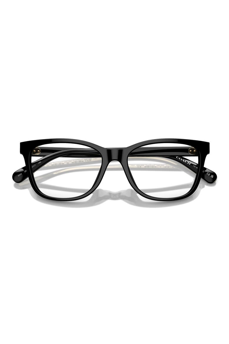 55mm Square Optical Glasses, Alternate, color, BLACK / DEMO LENS