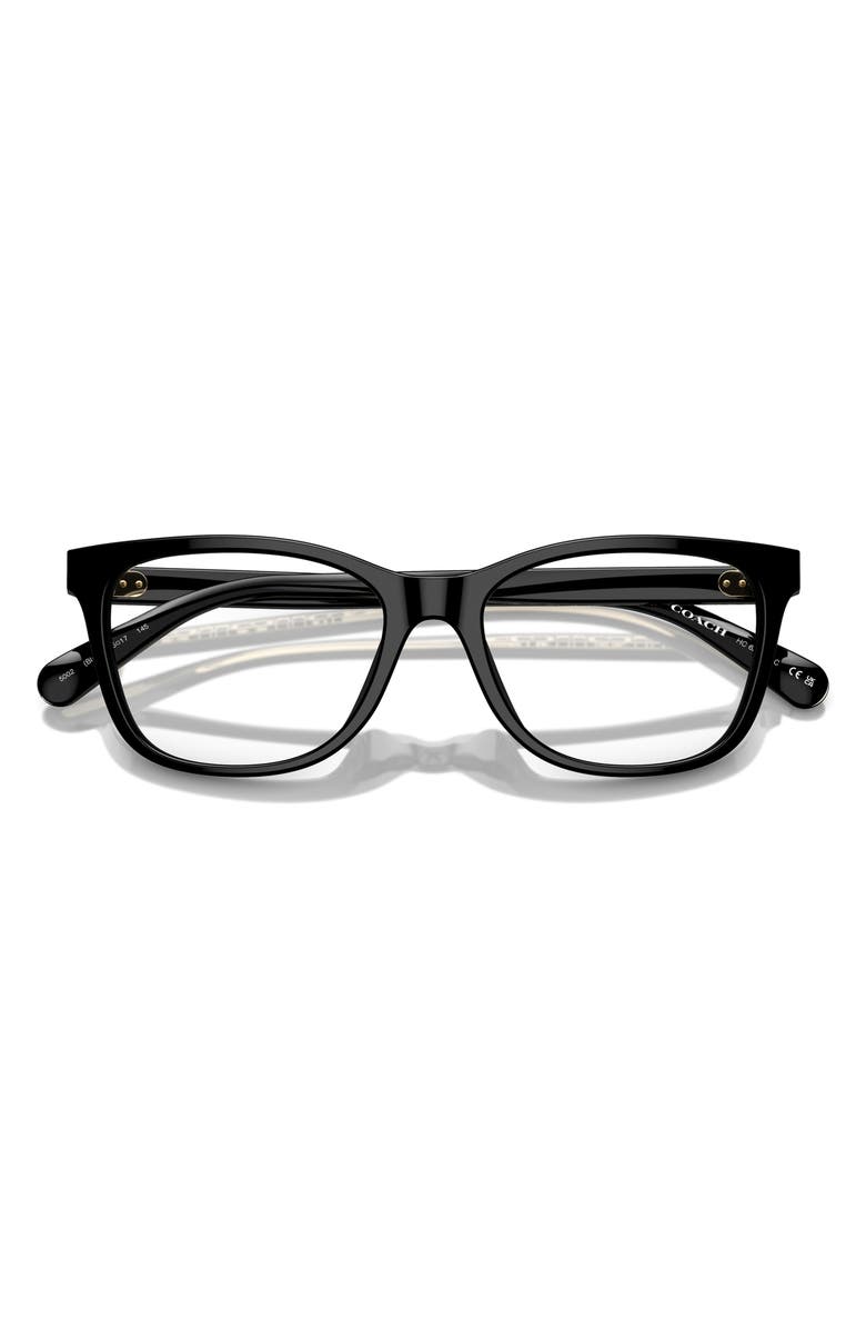 COACH 55mm Square Optical Glasses, Alternate, color, Black / Demo Lens