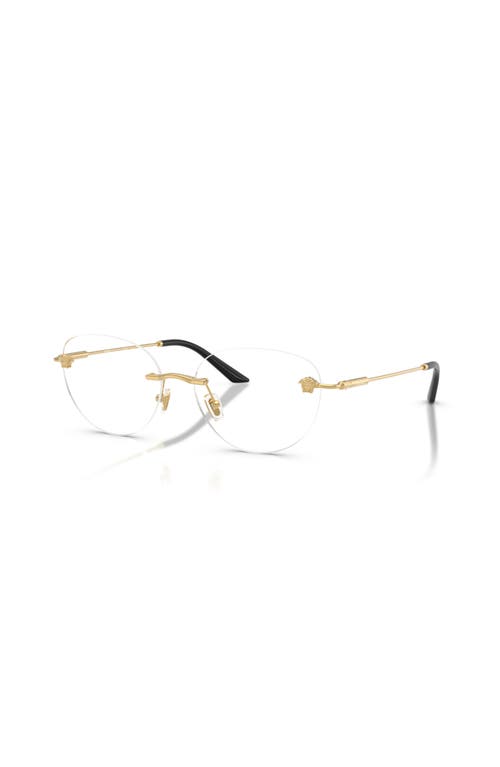 Versace 55mm Round Optical Glasses In Gold