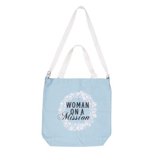 Totalee Gift Woman On A Mission Tote Cotton Blue