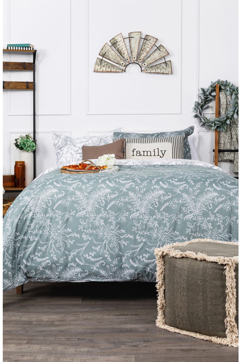 Winter Brush Duvet Set, Alternate, color, TEAL