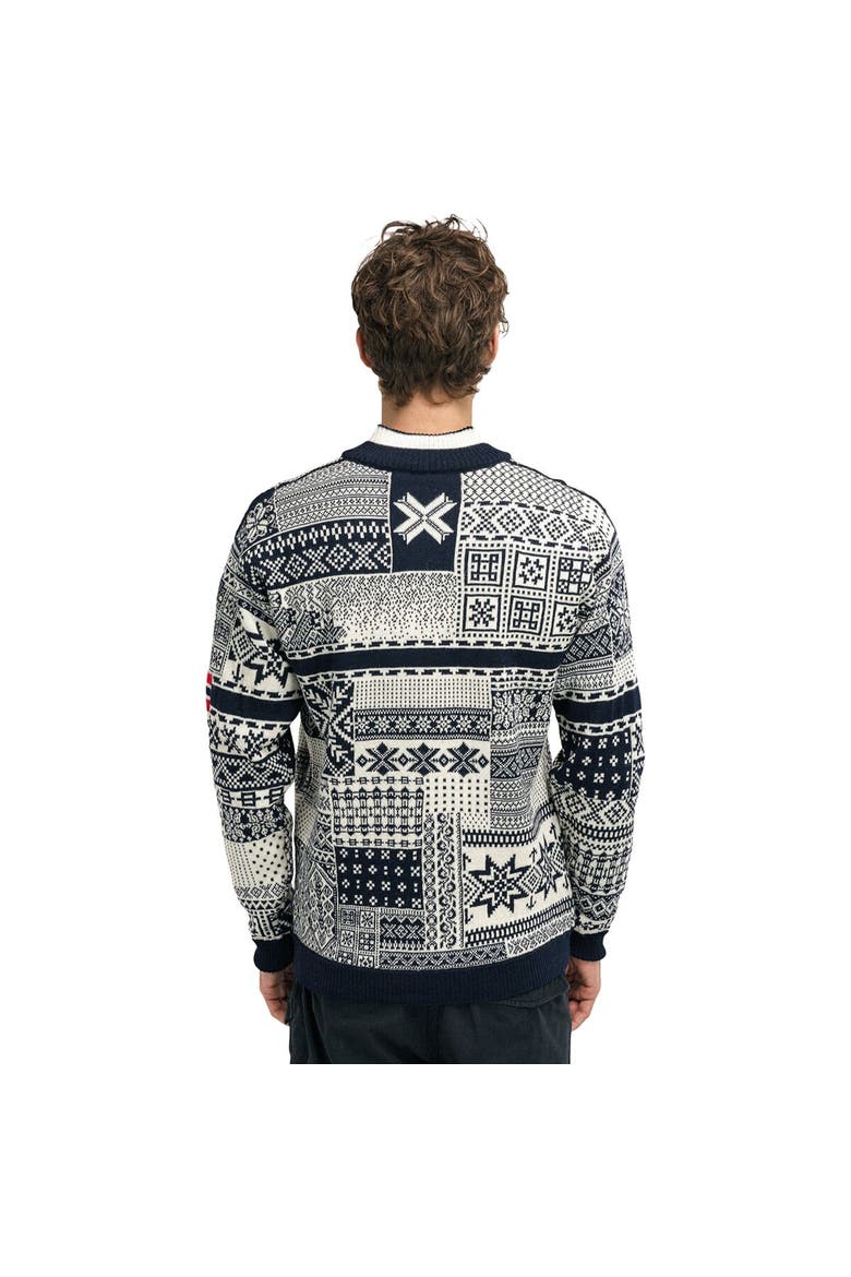 Ol History Sweater - Men's, Alternate, color, Navy/Off White/Raspberry