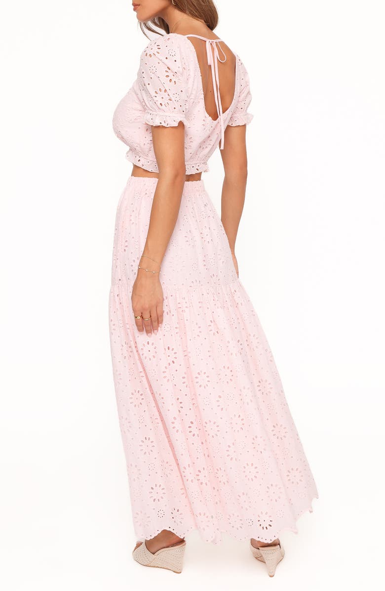 Petal & Pup Angelina Cotton Midi Skirt Set, Alternate, color, Pink Broiderie