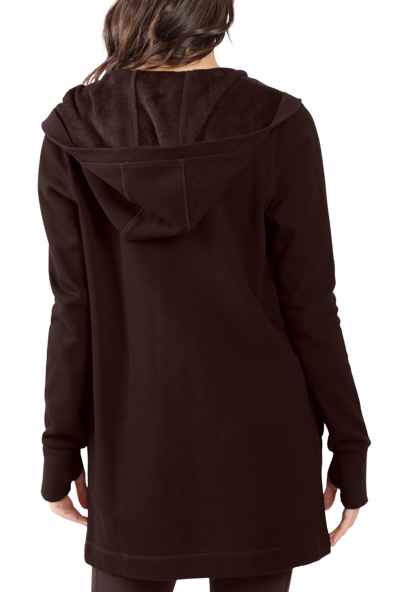 Heavy Fleece Open Front Cardigan, Alternate, color, JAVA