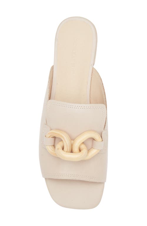 Chocolat Blu Bell Slide Sandal In White Sand Leather