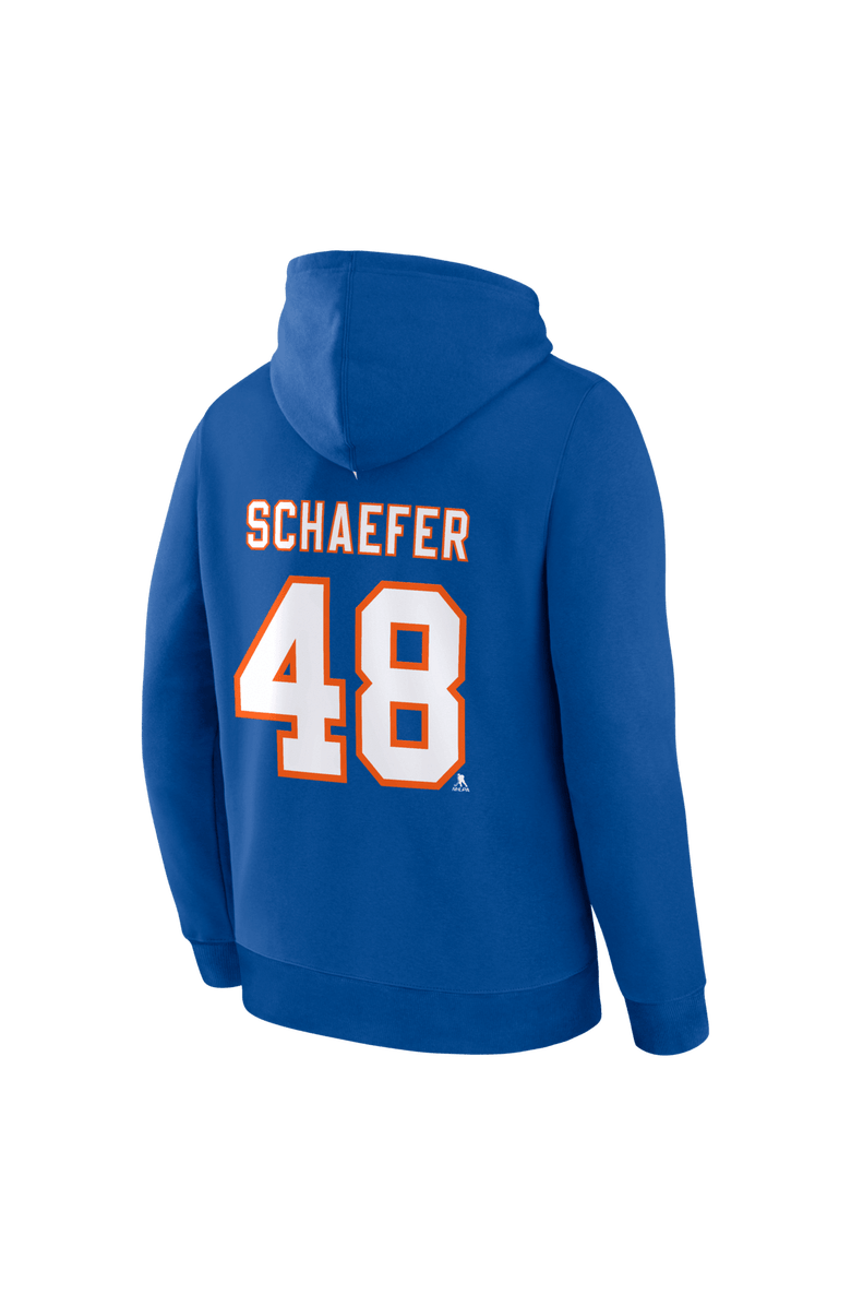 FANATICS Men's Fanatics Matthew Schaefer Royal New York Islanders Authentic Stack Name & Number Hoodie, Alternate, color, Royal