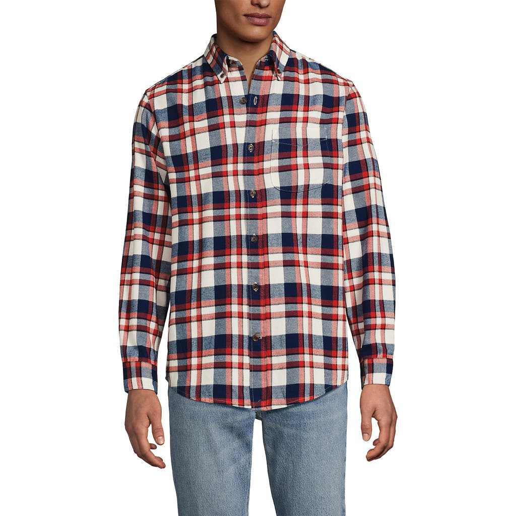 Lands' End Traditional Fit Flagship Flannel Shirt In Multi