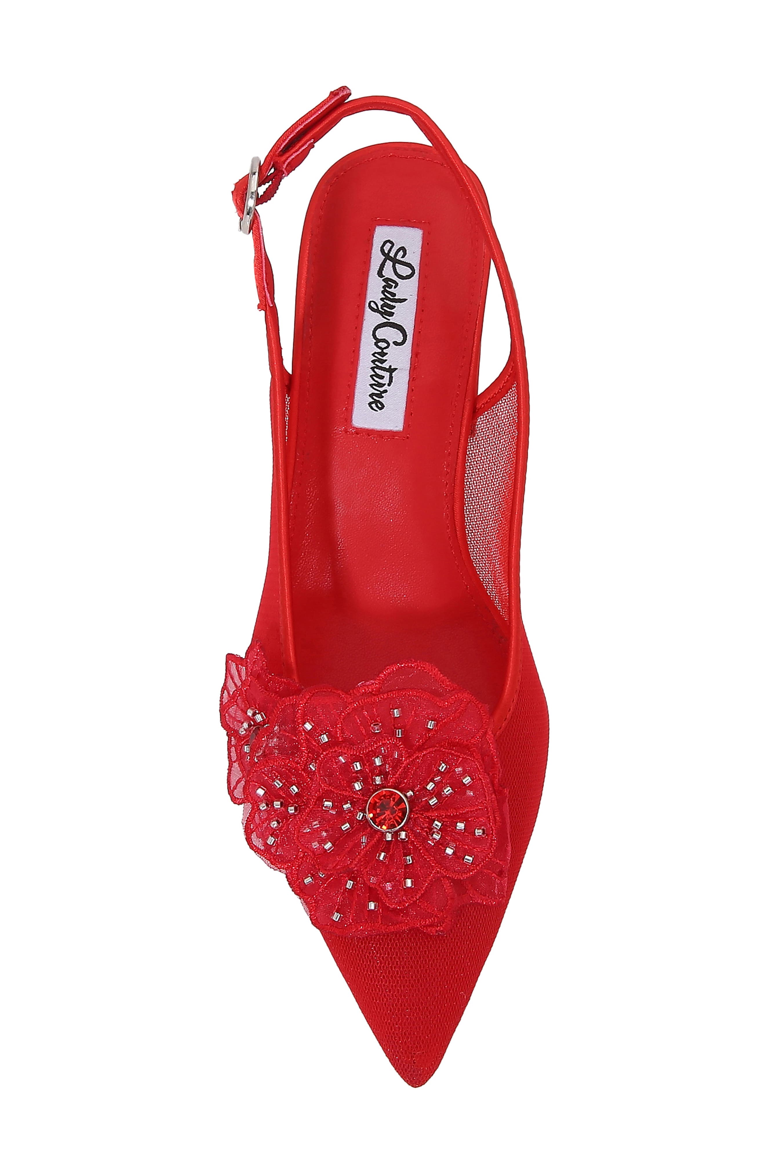 Ballroom Pointed Toe Slingback Pump, Alternate, color, RED