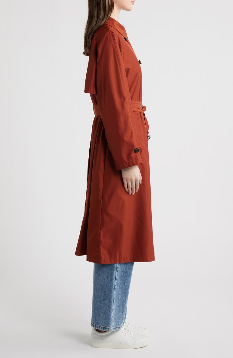 Save The Duck Gala Water Resistant Trench Coat, Alternate, color, Sienna Red