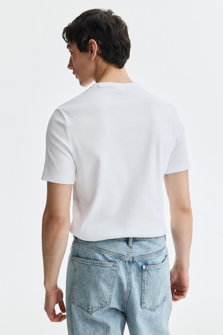 Slim Fit Ribbed T-shirt, Alternate, color, White