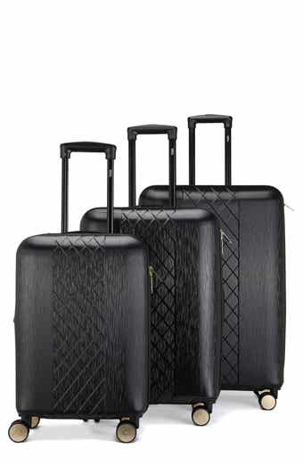 Badgley Mischka Collection Three-Piece Diamond Hardside Spinner Luggage Set