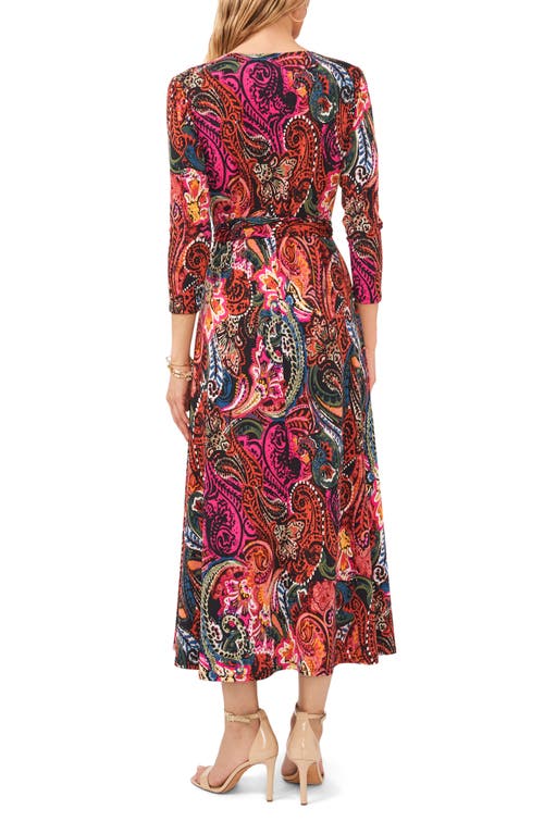 CHAUS CHAUS V-NECK TIE WAIST MIDI DRESS