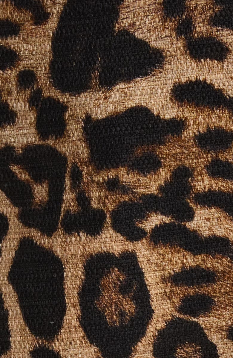 L'AGENCE Cyra Leopard Print Cotton Miniskirt, Alternate, color, Brown Multi Patch Leopard