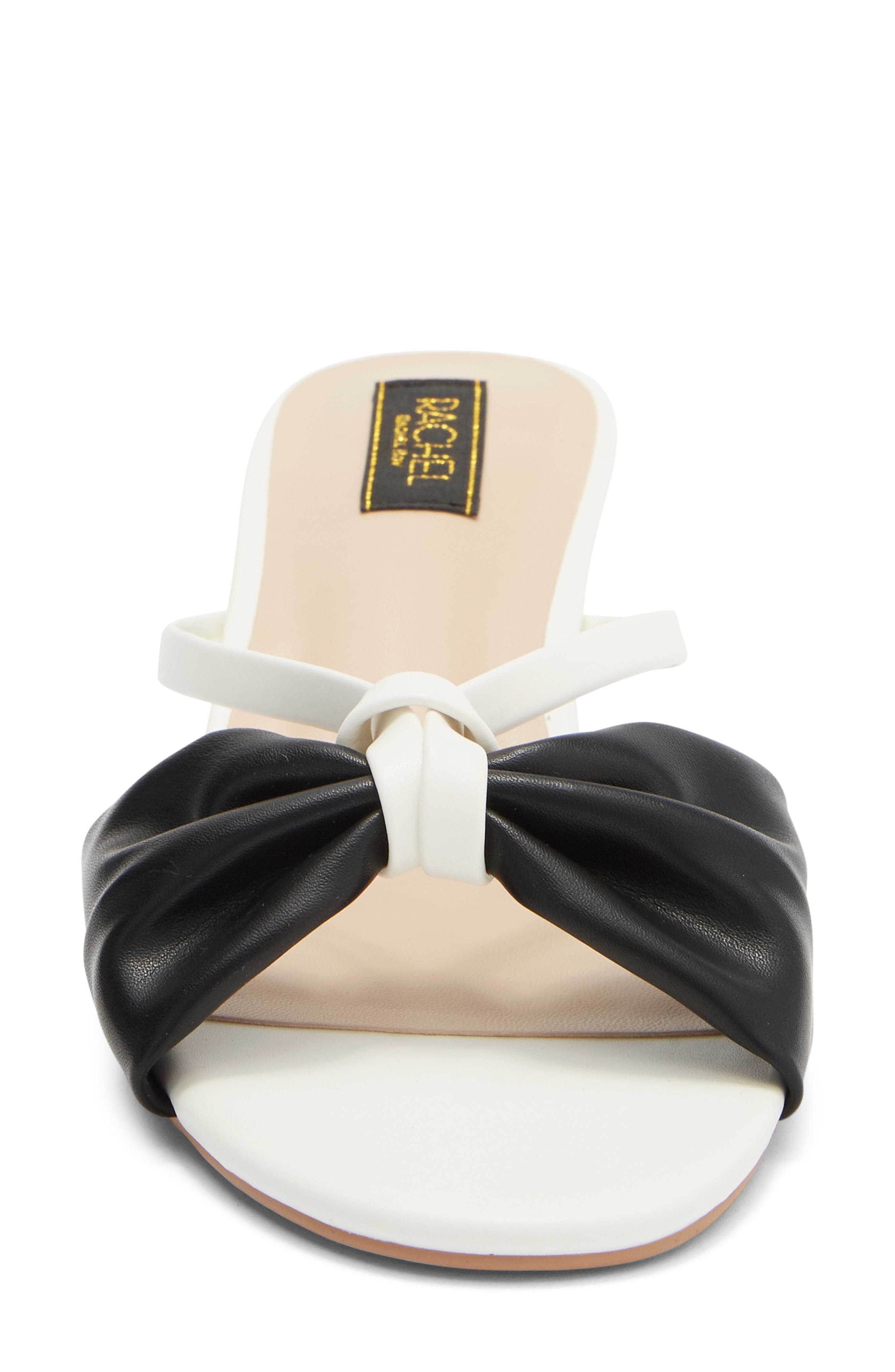 RACHEL Rachel Roy Jane Bow Slide Sandal, Alternate, color, Black/ White