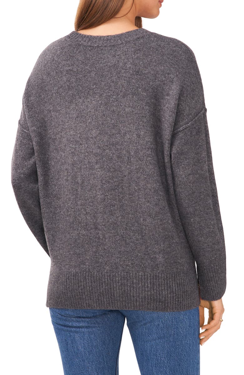 Vince Camuto Gradation Crewneck Sweater, Alternate, color, Med Heather Grey