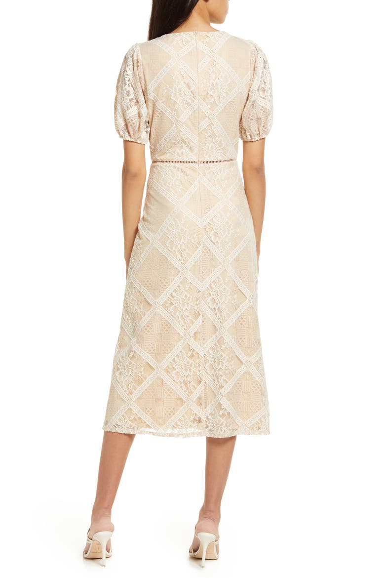 Short Sleeve Knit Lace Dress, Alternate, color, DIAMOND SAND