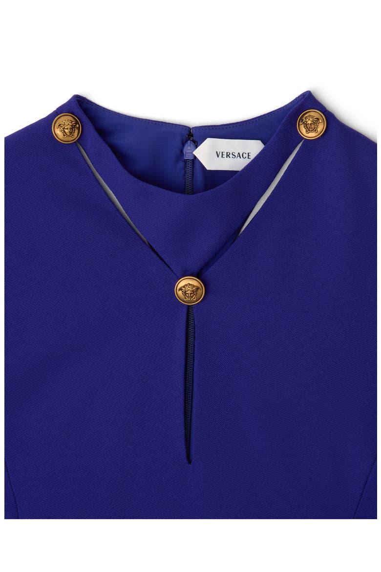 Wool Grain de Poudre Minidress, Alternate, color, BLUE