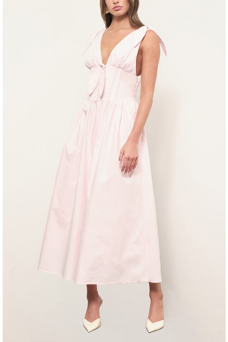 Remi Lace Detail Cotton Dress, Alternate, color, BABY PINK