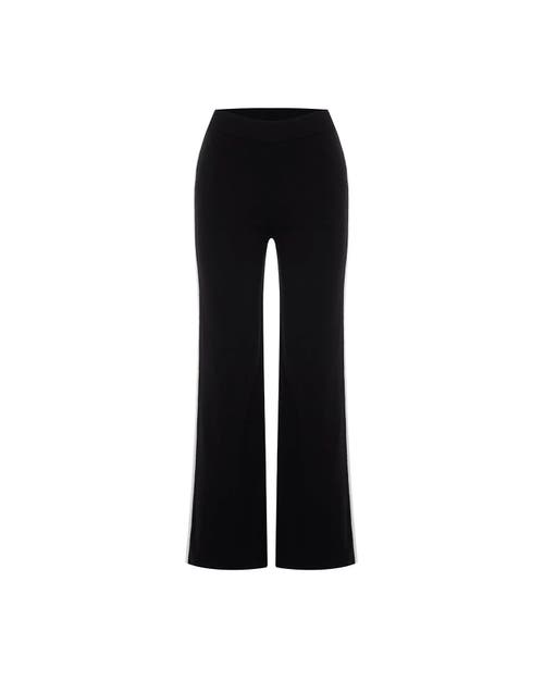 Theo The Label Nomia Wide Leg Knit Pant In Black
