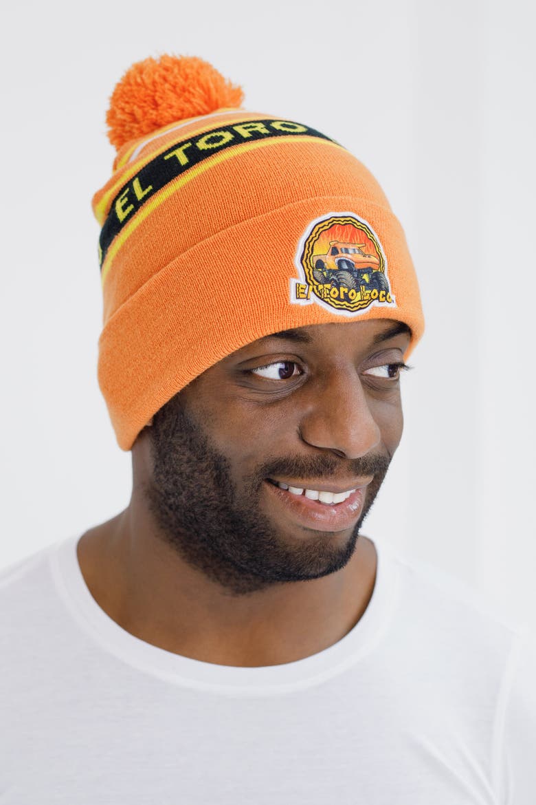 Knit Beanie Hat, Alternate, color, El Toro Loco Tangerine