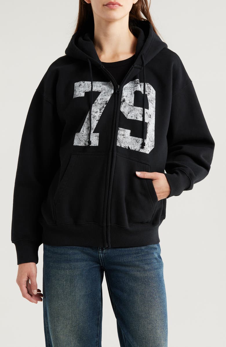PacSun 79 Graphic Zip Hoodie, Main, color, 