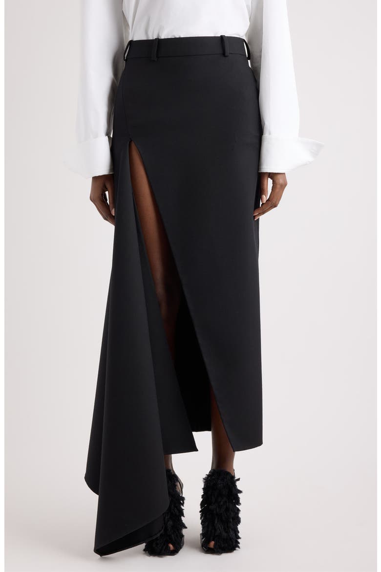 Slashed Maxi Skirt, Main, color, BLACK
