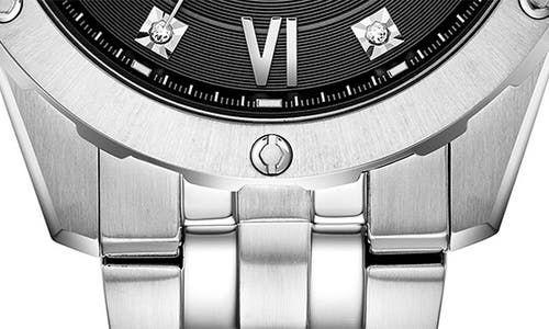 Bulova Diamond Bracelet Watch & Id Bracelet Gift Set, 43mm In Silver