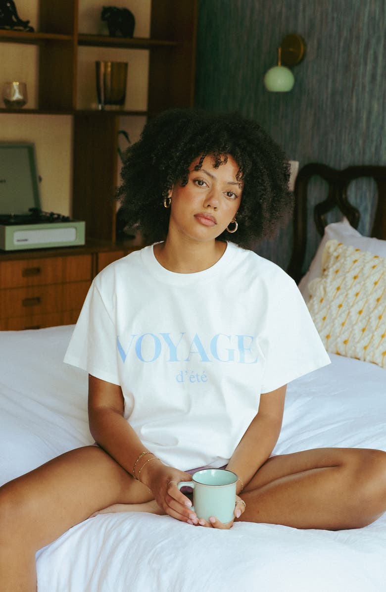 Viens Avec Moi Le Voyage Tee, Alternate, color, Blue