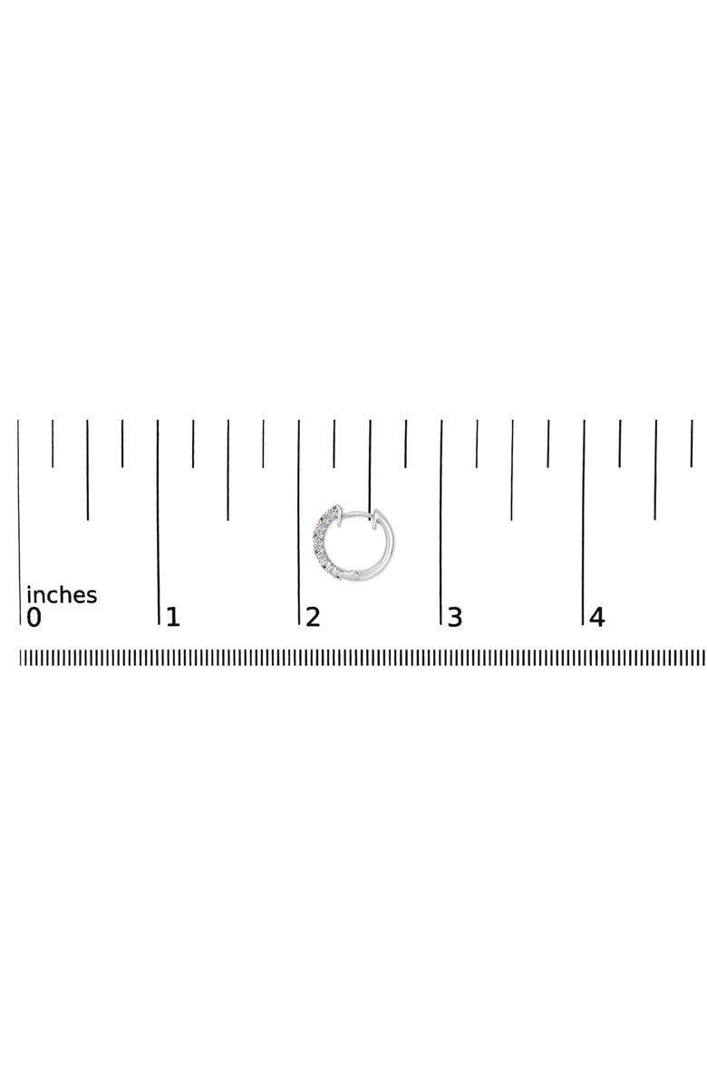 Haus of Brilliance 10K White Gold Alternating Emerald 1/10 Ct Diamond Huggy Hoop Earrings, Alternate, color, White