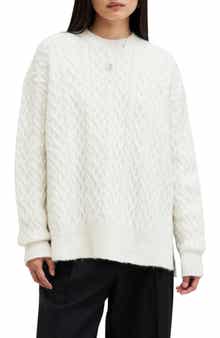 AllSaints Sirius Relaxed Alpaca Blend Cable Sweater
