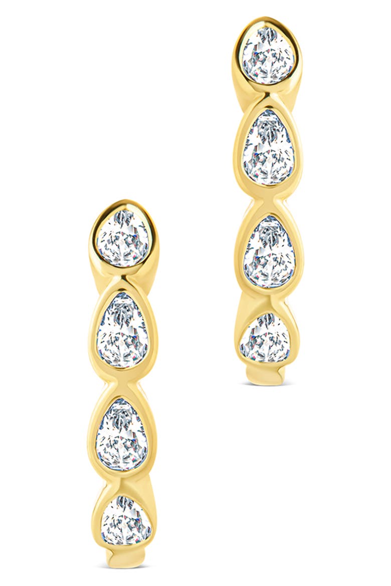 Irvette Bezel Set CZ Hoop Earrings, Alternate, color, GOLD