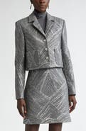 ST. JOHN Sequin Chevron Embellished Jacket