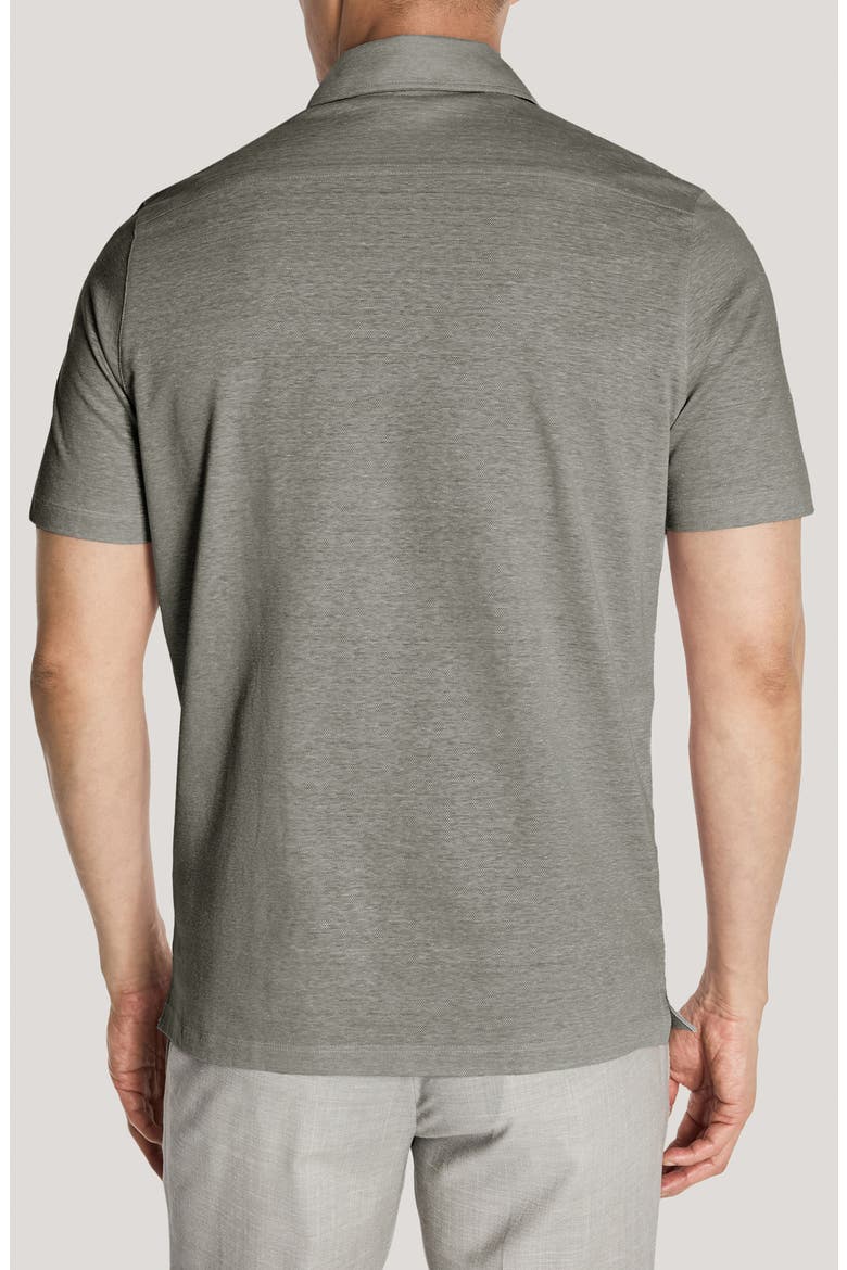 Davis Cotton & Linen Polo, Alternate, color, DARK OLIVE