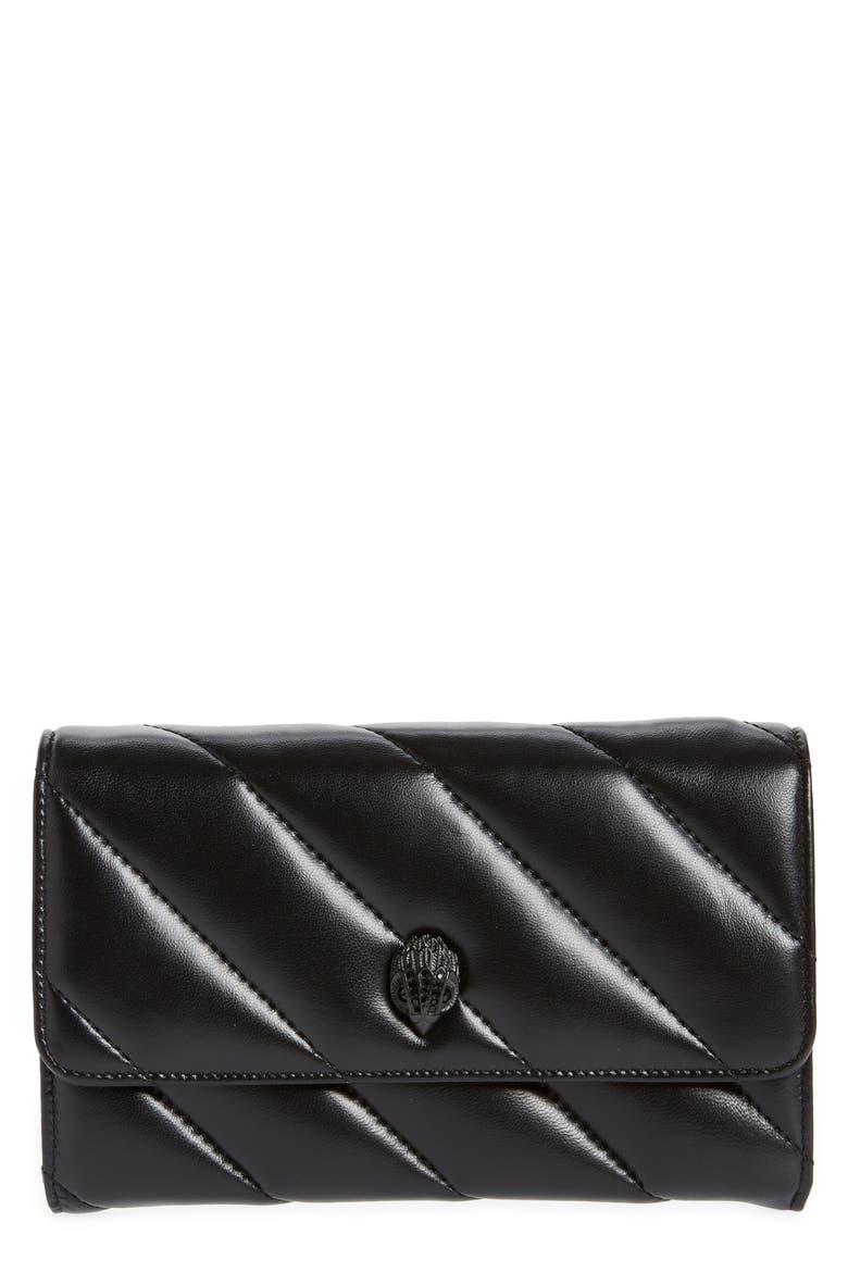 Soho Drench Leather Wallet on a Chain, Main, color, BLACK