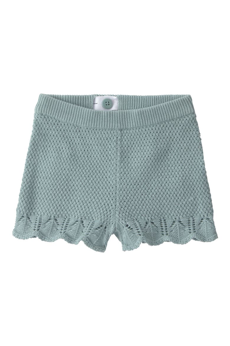 Scalloped Organic Cotton Tank Top & Shorts Set, Alternate, color, GREEN