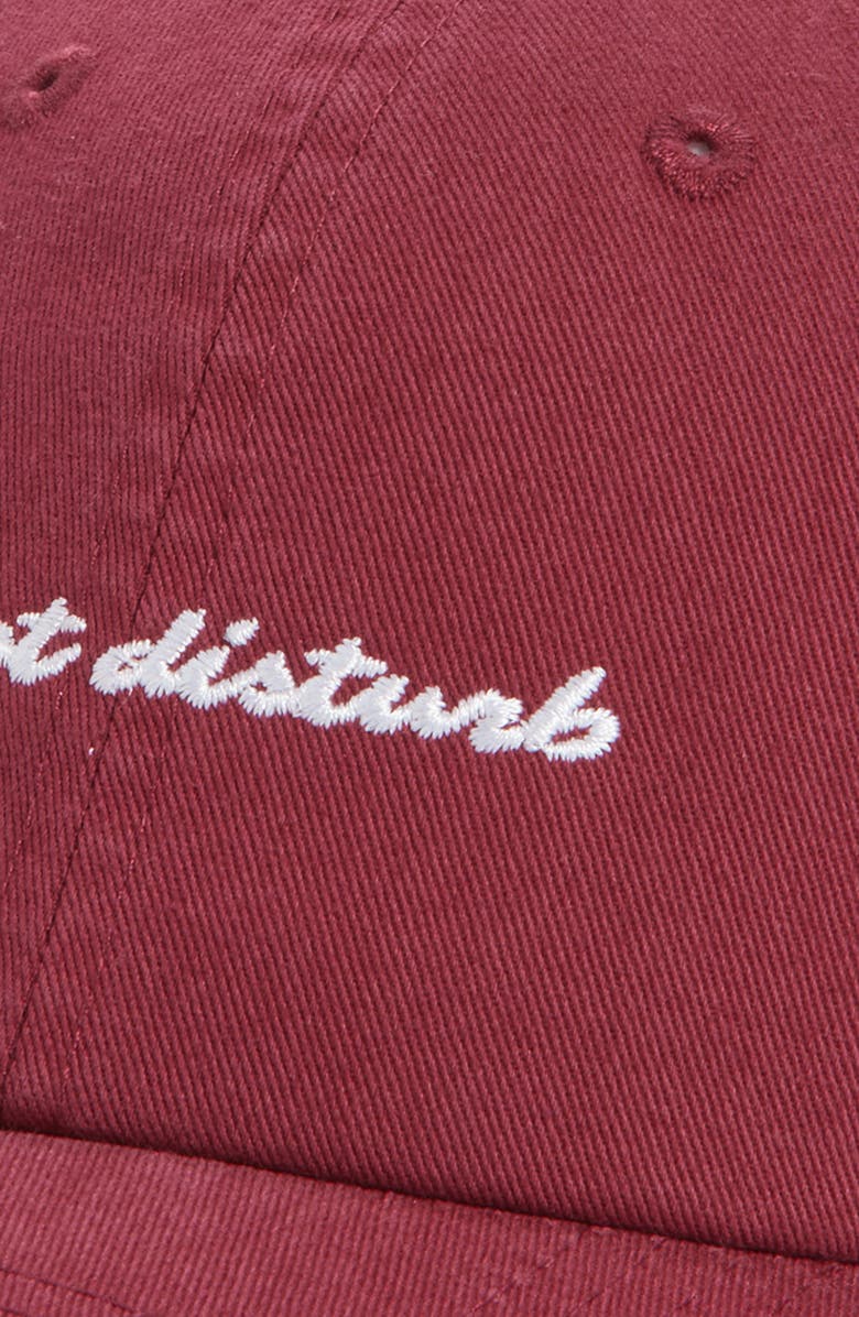 American Needle Do Not Disturb Embroidered Baseball Cap, Alternate, color, Burgundy